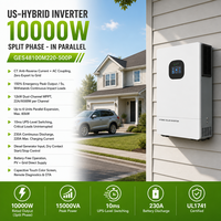 Onduleur solaire hybride RICH 10000W, monophasé, norme américaine, fonction parallèle, unité complète pour stockage d'énergie domestique >92%