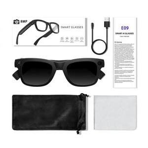Lunettes Intelligentes IA E09 avec Caméra HD 8MP, Enregistrement Vidéo 1080P, Traduction en Temps Réel, Assistant Vocal IA et Image de Voyage - Product Image 6
