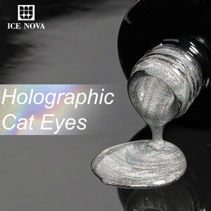 ICE NOVA Holographique Cat Eye <span class=keywords><strong>Gel</strong></span> Polish Haute Qualité Hema Free Vegan OEM <span class=keywords><strong>Gel</strong></span> Nail Pretty Rainbow Cat Eye <span class=keywords><strong>Gel</strong></span> Polish - Product Image 3