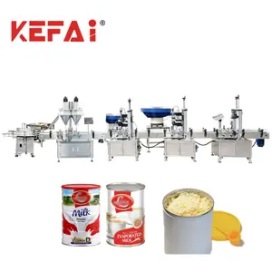 KEFAI Fully Automatic Dual Head Canned Milk Powder Can Filling Production Line