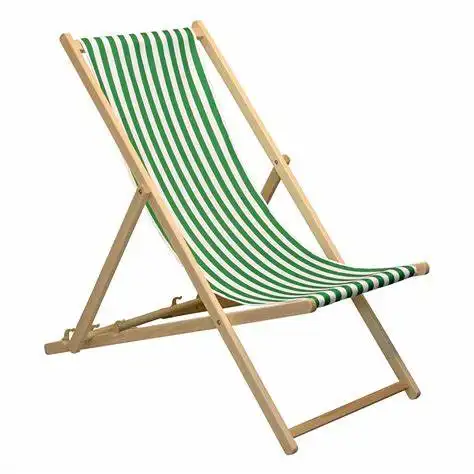 Solid beech wood Outdoor folding fabric beach chair Customized Garden Recliner Garden Folding Sets Beach Chairs For Promotional