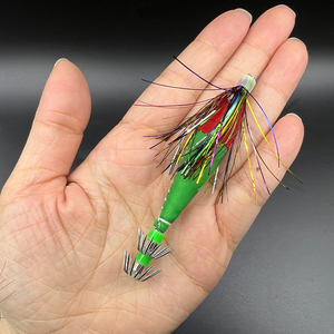 Leuchtende Stoff rolle Tintenfisch Jig Haken Doppels chirm Tintenfisch Jig Köder Künstliche Octopus Angeln Köder Tintenfisch Egi Holz Garnelen - Product Image 4