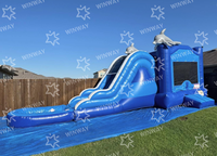 Château gonflable extérieur personnalisé, trampoline, parc à thème pour la location, combo château gonflable, château de saut, toboggan aquatique et sec