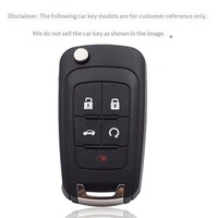 Coque de clé en TPU à bord doré WZ Factory, vente en gros, pour télécommande pliable 5 boutons Chevrolet Malibu Buick Excelle Lacrosse Encore Smart Fob 2009-2010