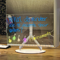 Tableau effaçable à sec en acrylique transparent LED Présentoir à lettres LED 7 couleurs pour néons personnels