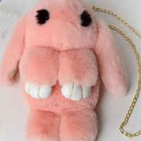 Sac à main en peluche en forme d'animal Kawaii, sac à dos doux et moelleux en forme de lapin à longues oreilles, sac bandoulière, cadeau, fournitures de fête, tendance