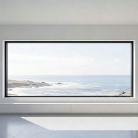 Ventanas Fijas Modernas de Acero Inoxidable de Primera Calidad con Vidrio Templado de Piso a Techo para Vistas Panorámicas en Salas de Estar Exteriores