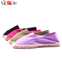 Espadrilles Nicecin en chanvre naturel de couleur unie, impression personnalisée sur les espadrilles
