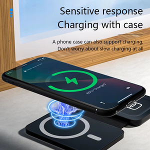 2025 nuovissimo prodotto pieghevole <span class=keywords><strong>3</strong></span> in 1 15W caricabatteria da viaggio portatile ricarica rapida magnetica Chargeur De <span class=keywords><strong>T</strong></span>éléphone Sans Fil - Product Image 4