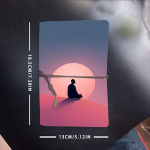 Cahier Vintage A6 fait main 80 feuilles remplaçables Souvenir Premium pour les rassemblements de clients VIP avec Man Sunset Hill <span class=keywords><strong>Meditatio</strong></span> - Product Image 6