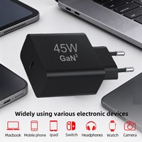 Chargeur 45w Type C ultra rapide pour téléphone, chargeurs 45w Slim 45watt GaN, adaptateur de voyage universel PD 45w, chargeur USB C