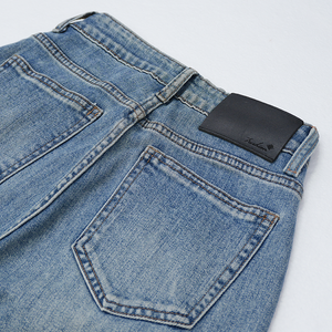 Jeans rétro <span class=keywords><strong>pour</strong></span> femmes avec détails de coutures |   Pantalon en <span class=keywords><strong>jean</strong></span> court taille haute avec détails de coutures rétro et jambes larges - Product Image 6