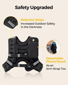 Gilet lesté pour hommes et femmes, avec 6 poids en sable de fer, logo personnalisé, pour la course, l'entraînement et le fitness - Product Image 4