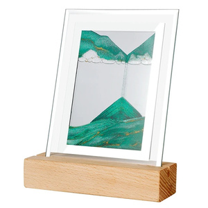 Venta al por mayor Decoración de mesa cinética diferentes colores cristal arena Imagen Arte Mar arena paisaje en movimiento pantalla arena pintura 3D Luz - Product Image 3