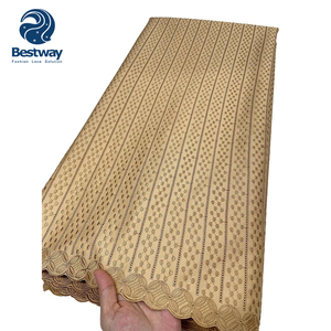 Encaje Suizo Azul Cielo Bestway para Hombre, Tela de Encaje Nigeriano de Algodón Voile, Encaje Africano Bordado - Product Image 6