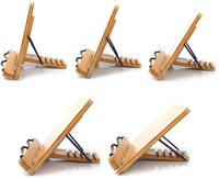 Porte-livres mains libres en bambou naturel, support de livre portable, support de livre de cuisine pour la lecture
