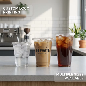 Vaso desechable personalizado de 16 oz, 98 mm, de plástico PET transparente, con tapa y pajita, para café, jugo, bebidas, tienda de alimentos, té de burbujas Boba - Product Image 3