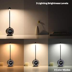 Lampe de chevet intelligente à LED moderne alimentée par USB, réveil numérique pour la maison, la chambre à coucher, la table de chevet, le bureau - Product Image 4