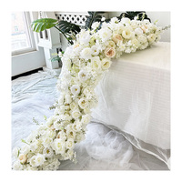 CQ37 Coureur de fleurs en mousse artificielle en soie d'hortensia blanc personnalisé pour décorations de mariage et de la Saint-Valentin