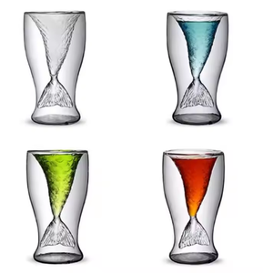 Gelas ganda koktail anggur wiski minuman dingin kreatif putri duyung gelas minum kaca untuk Bar restoran klub perlengkapan minum - Product Image 4