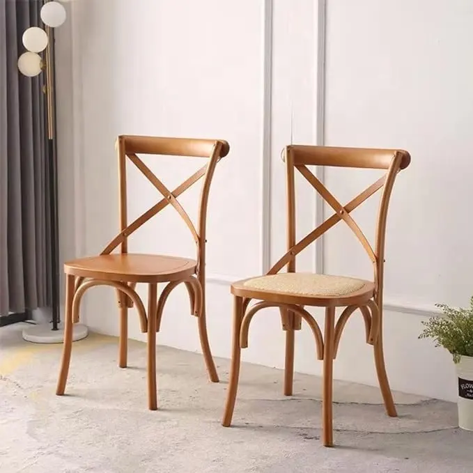 Ristorante set di mobili sedia sedie ergonomiche industria cross back sedia di prezzi all'ingrosso in legno massello