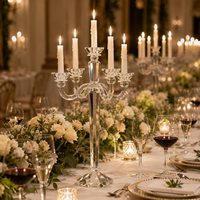 Magnifique candélabre en cristal de verre à 9 bras pour mariage, décoration d'intérieur, centre de table de mariage