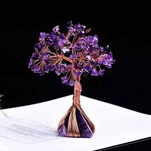 Árbol de la Abundancia de Cristal de Amatista con Alambre de Cobre, Árbol de la Vida de Piedra Feng Shui para Decoración del Hogar u Oficina - Product Image 1
