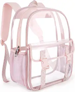 Customized Waterproof Student Clear Schoolbags PVC Transparent Backpack Multifunctional Clear Backpack