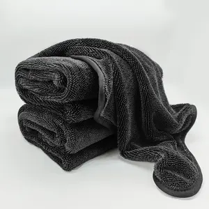 कस्टम लोगो के साथ थोक अतिरिक्त मोटा मूंगा ऊन माइक्रोफाइबर तौलिया सुपर अवशोषक और नरम कार सफाई तौलिया