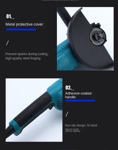 Amoladora Angular Eléctrica de Gran Tamaño, Amoladora Manual de Alta Potencia para Cortar Metal y Piedra y Pulir Superficies - Product Image 2