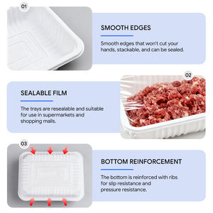 Barquette alimentaire jetable en plastique PP blanc pour la viande et les fruits <span class=keywords><strong>de</strong></span> <span class=keywords><strong>mer</strong></span>, utilisation en supermarché - Product Image 4