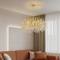 Lustre moderne en cristal Lustre de branche d'arbre Luminaires ronds de salle à manger Lustres de foyer de table pour l'entrée