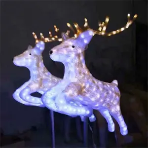 Creative Nordic Style Decorative Christmas Crafts Deer Modeling Light