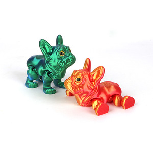 Adorables figurines imprimées en 3D : Bouledogue français articulé, jouet de bureau, animal de compagnie mignon, anti-stress, ornement, animaux, dinosaures – Produit très vendu - Product Image 1