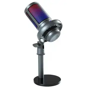 New OEM Factory Streaming AmpliGame Mic Live Streaming Podcast Condenser Professional USB RGB Gaming Microphone for Laptop PC PS