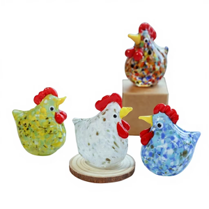 Ornements animaux créatifs en perles de <span class=keywords><strong>verre</strong></span> colorées, motif poussin et coq, pour salon, marque C Casting - Product Image 6
