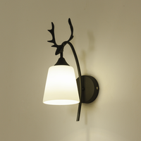 Nouvelles Appliques Murales LED Décoratives en Forme de Bois de Cerf, Design Industriel, Fer Doré et Noir, pour Chambre et Salon, à Intensité Variable