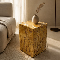 Luxuriöser Natürlicher Würfel Goldener Spinnen-Marmor Couchtisch Beistelltisch Teetisch für Wohnzimmer-Dekoration Luxusmöbel