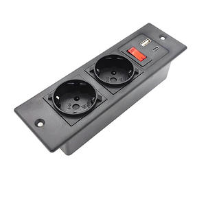 Norme européenne prise de bureau intégrée <span class=keywords><strong>accessoires</strong></span> de meubles bureau chevet bibliothèque USB type-c 5 ports multiprise câble 1.5m - Product Image 5
