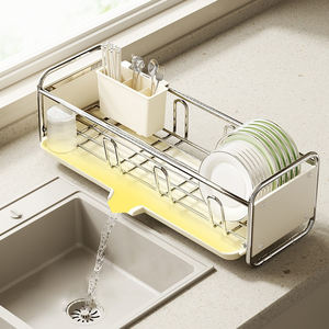 Escurridor de Platos Multifuncional Ecológico de Una Sola Capa, Compacto, para Encimera de Cocina, Soporte Metálico para Fregadero - Product Image 5