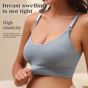 Soutien-gorge de lactation sans fil transfrontalier Europe et États-Unis avec coussinets amovibles Conception respirante à bonnet complet pour les femmes enceintes - Product Image 1