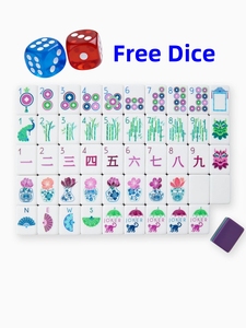 Stock 1.24*0.91*0.63 Inch Purple Portable Travel 4 Layer Engraved Acrylic Luxury 160 <b>Set</b> America Gemma <b>Mahjong</b> Entertainment - Product Image 2