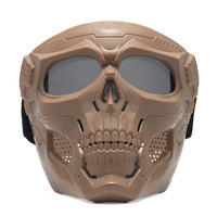 Masque Tactique de Protection Faciale pour Activités de Plein Air CS Airsoft Paintball Cosplay avec Lunettes