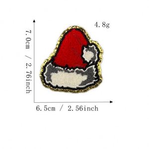 Nouvelle broderie thermocollante en chenille, motif bonhomme de neige et homme en pain d'épices, pour la décoration de vêtements, chapeaux et sacs - Product Image 5