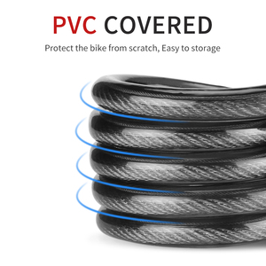 Verrou de vélo en acier ULAC, câble de sécurité <span class=keywords><strong>pour</strong></span> vélo de route et <span class=keywords><strong>VTT</strong></span>, 110 dB, verrouillage à câble - Product Image 5