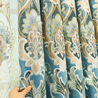 Rideaux occultants en chenille de luxe européens, brodés, sur mesure, avec voilages ajourés pour le salon et la chambre à coucher