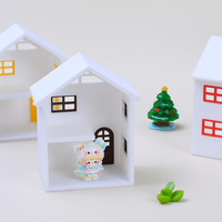 Décoration de maison de village en résine à succès, figurine de bâtiment en céramique, statue pour étagère, centre de table, ornement
