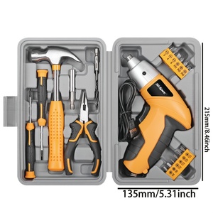 Trong kho cơ bản sửa chữa nhà công cụ phần cứng <span class=keywords><strong>kit</strong></span>, không dây có thể sạc lại tuốc nơ vít, hộ gia đình DIY cầm tay mini công cụ <span class=keywords><strong>Kit</strong></span> Bìa - Product Image 2