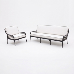 Set Divano Modulare 1+3 Posti con Telaio in Metallo e Tessuto Anti-UV per Giardino, Ricevimenti e Lounge Nuziali sul Mare - Product Image 4
