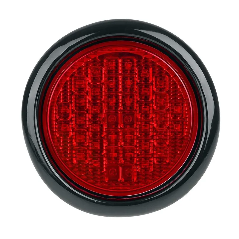 4 "รอบสีแดง 40 LED ไฟท้ายรถพ่วง Grommet กันน้ําหยุดเลี้ยวสัญญาณเบรคไฟรถพ่วงสําหรับรถบรรทุกรถพ่วง Rv รถบัส